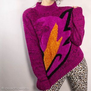 VINTAGE Sheridan Square Fuchsia Sweater Size S